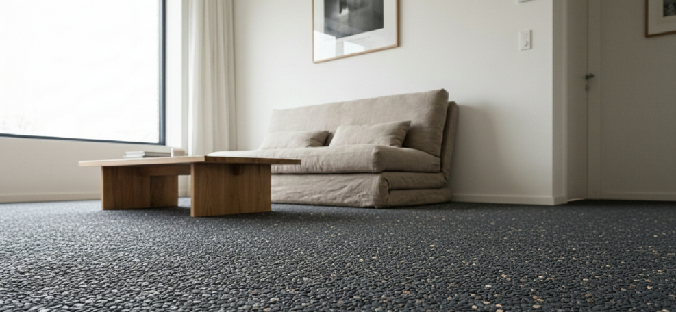 Steinteppich im Wohnbereich