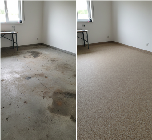 Vorher–Nachher Bodenbeschichtung